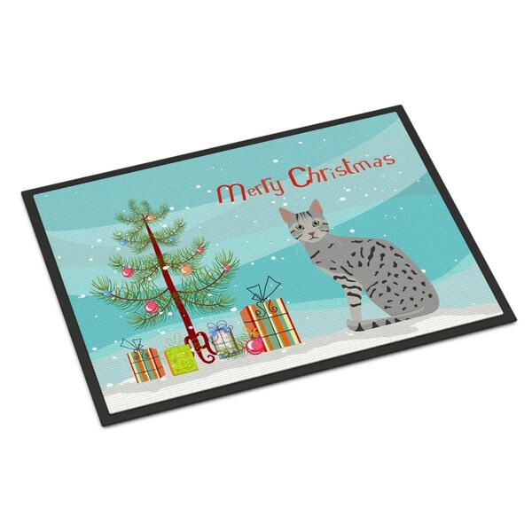 Carolines Treasures 24 x 36 in. Egyptian Mau Cat Merry Christmas Indoor or Outdoor Mat CK4766JMAT - main